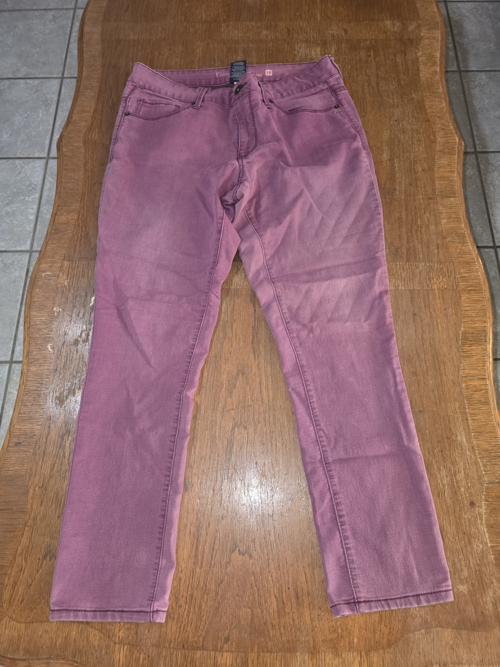 Faded Glory Straight Leg Pants in Purple